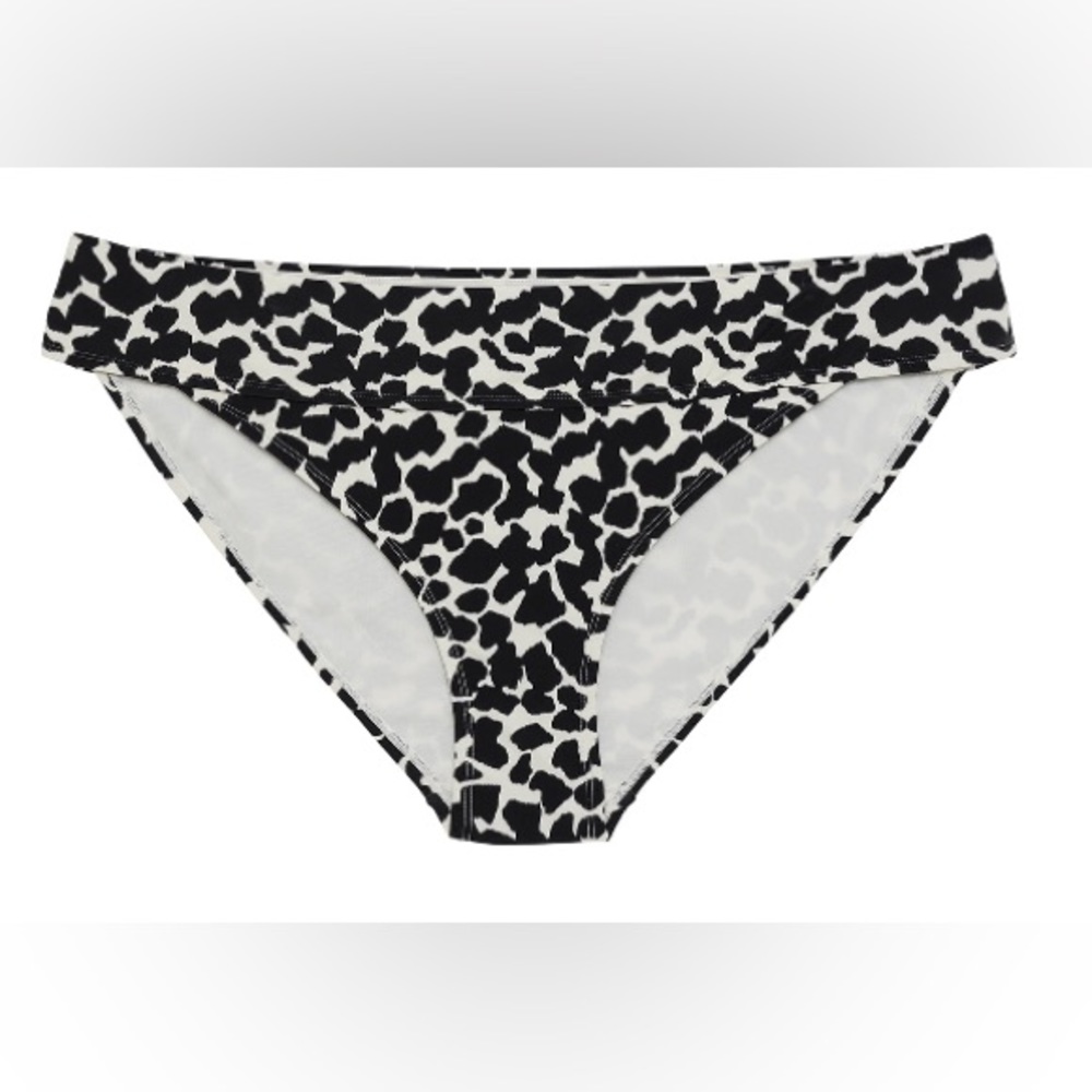 Time and Tru Women’s 2X 3X Swimsuit Bottom Black White Pebble Mid Rise New Tags